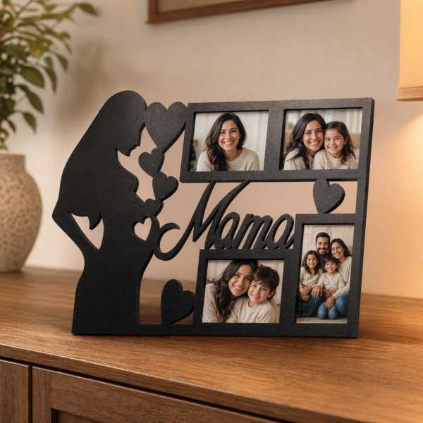 Marco de Foto Día de la Madre - Diseño Silueta Mamá